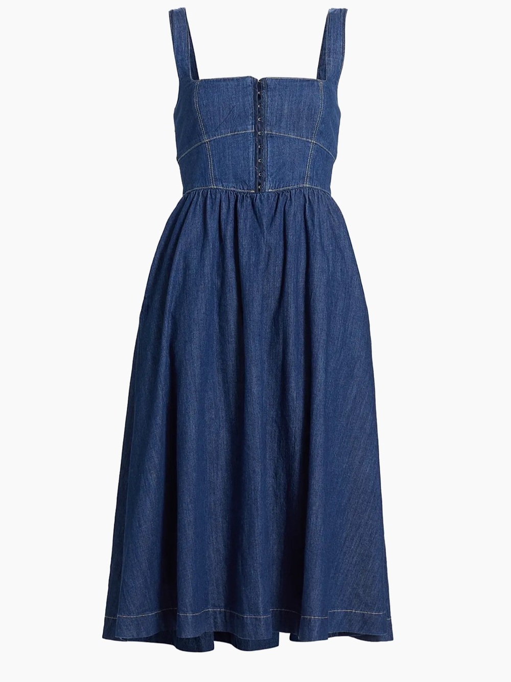 Lone Star 100% cotton denim corset midi dress M